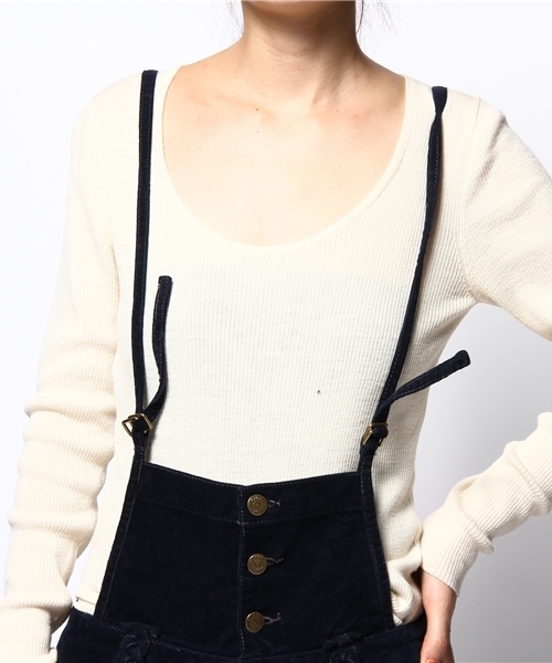 MILKFED.(ミルクフェド)の「CORDUROY RAINBOW SALOPETTE(つなぎ/オールインワン・レディース・ベージュ/ネイビー・X-SMALL/SMALL)」の5枚目の写真