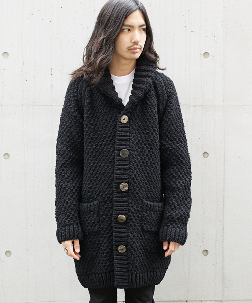 AMERICAN RAG CIE(アメリカンラグシー)の「ペルーロングカウチンニット カーディガン(カーディガン/ボレロ・メンズ・チャコールグレー/ブラック/ネイビー・2/1)」の9枚目の写真
