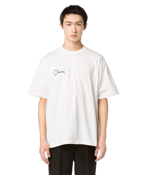CLANE（クラネ）の「【CLANE HOMME】STITCH LOGO T/S（Tシャツ/カットソー・メンズ・ブラック/ホワイト・1/2）」の5枚目の写真