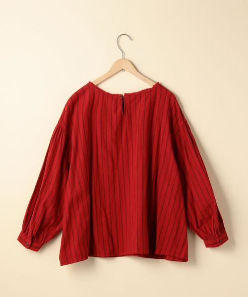 coen（コーエン）の「【『リンネル』2017/11月号掲載】ウィンターリネンストライプブラウス（シャツ/ブラウス・レディース・ネイビー/レッド・FREE）」の7枚目の写真