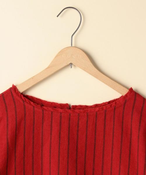 coen（コーエン）の「【『リンネル』2017/11月号掲載】ウィンターリネンストライプブラウス（シャツ/ブラウス・レディース・ネイビー/レッド・FREE）」の15枚目の写真