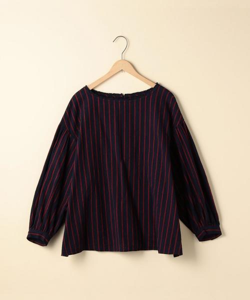 coen（コーエン）の「【『リンネル』2017/11月号掲載】ウィンターリネンストライプブラウス（シャツ/ブラウス・レディース・ネイビー/レッド・FREE）」の11枚目の写真