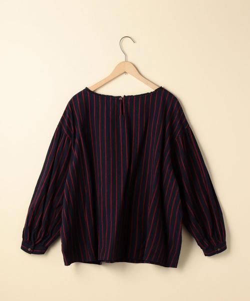 coen（コーエン）の「【『リンネル』2017/11月号掲載】ウィンターリネンストライプブラウス（シャツ/ブラウス・レディース・ネイビー/レッド・FREE）」の12枚目の写真