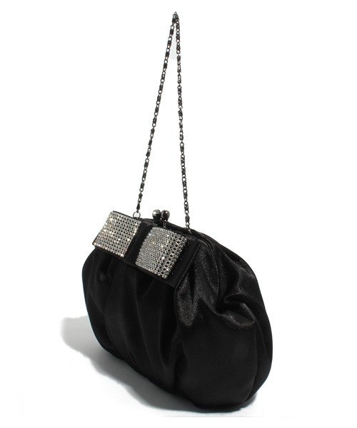 Jewel Changes（ジュエルチェンジズ）の「JP ビッグリボン ガマグチ クラッチ（クラッチバッグ・レディース・ブラック/ベージュ・フリー）」の3枚目の写真