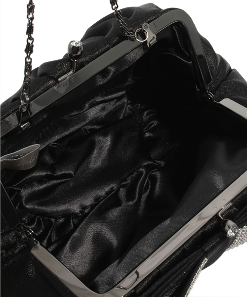 Jewel Changes（ジュエルチェンジズ）の「JP ビッグリボン ガマグチ クラッチ（クラッチバッグ・レディース・ブラック/ベージュ・フリー）」の7枚目の写真