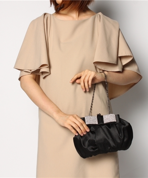 Jewel Changes（ジュエルチェンジズ）の「JP ビッグリボン ガマグチ クラッチ（クラッチバッグ・レディース・ブラック/ベージュ・フリー）」の8枚目の写真