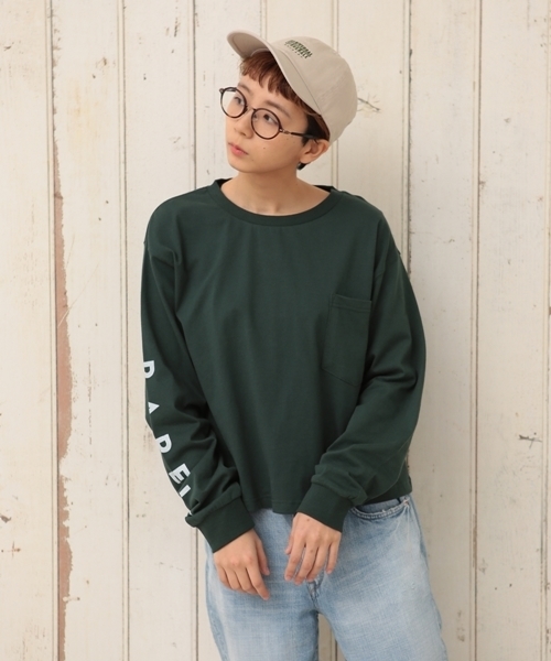 cepo(セポ)の「袖ロゴプリント(Tシャツ/カットソー・レディース・ブラック/オフホワイト/グリーン・M)」の7枚目の写真