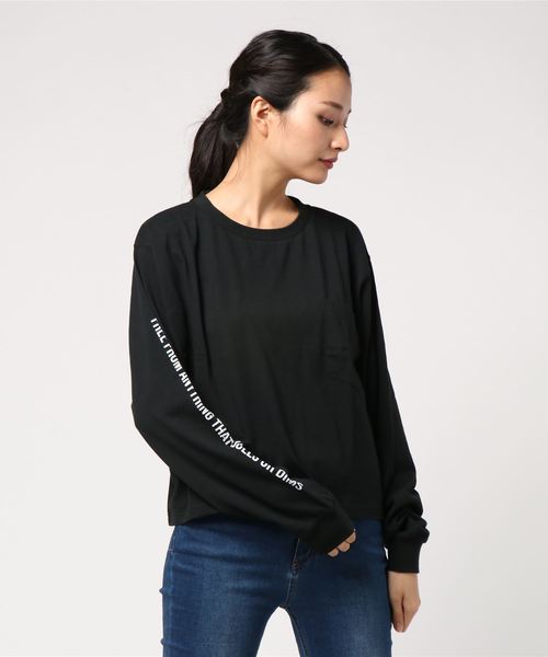 cepo(セポ)の「袖ロゴプリント(Tシャツ/カットソー・レディース・ブラック/オフホワイト/グリーン・M)」の3枚目の写真