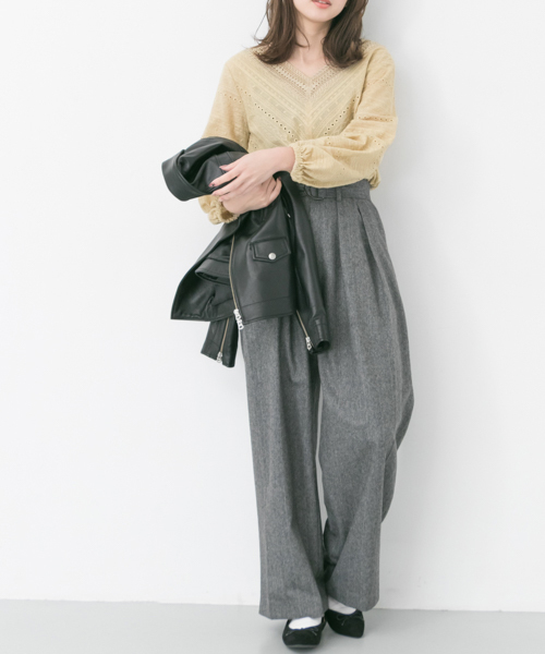 URBAN RESEARCH（アーバンリサーチ）の「幾何レースロングスリーブブラウス（シャツ/ブラウス・レディース・パープル系その他/ブラック/オフホワイト/イエロー系その他・FREE）」の13枚目の写真