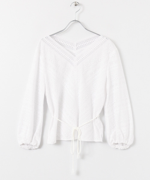 URBAN RESEARCH（アーバンリサーチ）の「幾何レースロングスリーブブラウス（シャツ/ブラウス・レディース・パープル系その他/ブラック/オフホワイト/イエロー系その他・FREE）」の15枚目の写真