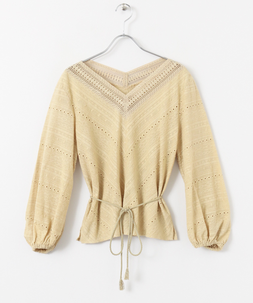 URBAN RESEARCH（アーバンリサーチ）の「幾何レースロングスリーブブラウス（シャツ/ブラウス・レディース・パープル系その他/ブラック/オフホワイト/イエロー系その他・FREE）」の11枚目の写真