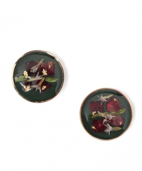 studio CLIP(スタディオクリップ)の「お花カラー封入イヤリング(イヤリング・レディース・グレー/イエロー/グリーン・FREE)」の3枚目の写真