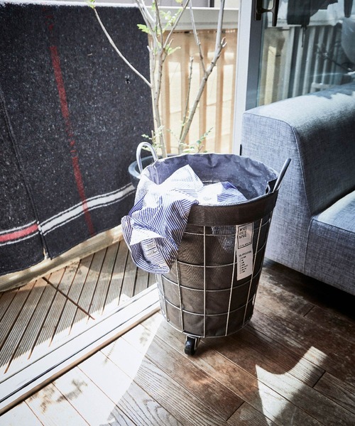 ブリッド ランドリー ラウンドバスケット 収納 / BRID LAUNDRY ROUND BASKET WITH CASTER［33L］（収納グッズ）｜WIRE ARTS & PRO.（ワイヤーアーツアンドプロ）