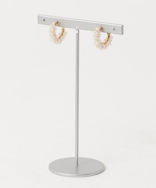 【marinaJEWELRY】White Chalcedony pave earring（イヤリング）｜TONE SELECT GOODS（トーンセレクトグッズ）