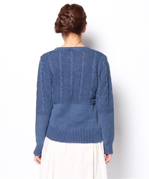 BEAMS BOY（ビームスボーイ）の「BEAMS BOY / 3Gインディゴ 変形編クルー（ニット/セーター・レディース・インディゴブルー・ONE SIZE）」の4枚目の写真