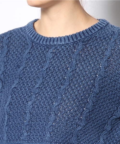 BEAMS BOY（ビームスボーイ）の「BEAMS BOY / 3Gインディゴ 変形編クルー（ニット/セーター・レディース・インディゴブルー・ONE SIZE）」の5枚目の写真