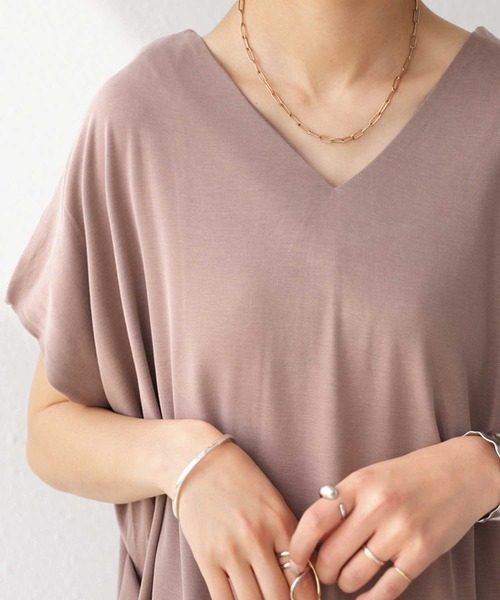 antiqua(アンティカ)の「脇タックカットソートップス(Tシャツ/カットソー・レディース・ブラック/オフホワイト/ネイビー/ブラウン系その他2/イエロー系その他/ブラウン系その他/ベージュ系その他・FREE)」の15枚目の写真