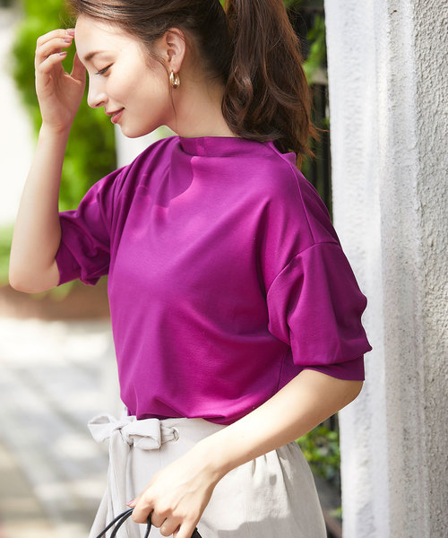 12Twelve Agenda(トゥエルブ アジェンダ)の「ボトルネックドルマンカットソー(Tシャツ/カットソー・レディース・ブラック/パープル/グレー/オフホワイト・M)」の4枚目の写真