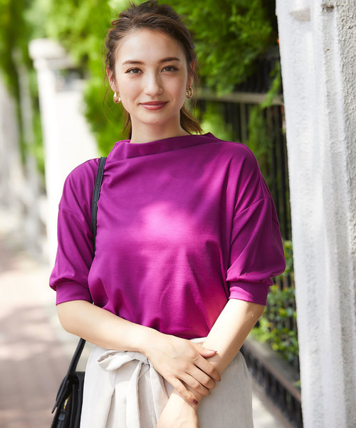 12Twelve Agenda(トゥエルブ アジェンダ)の「ボトルネックドルマンカットソー(Tシャツ/カットソー・レディース・ブラック/パープル/グレー/オフホワイト・M)」の5枚目の写真