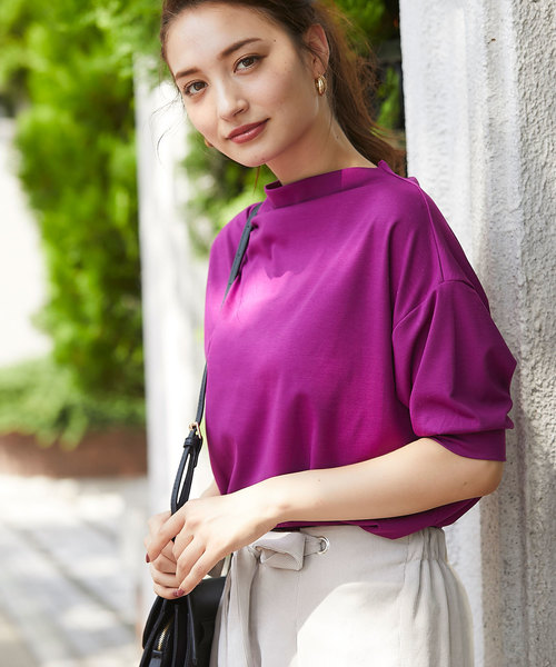 12Twelve Agenda(トゥエルブ アジェンダ)の「ボトルネックドルマンカットソー(Tシャツ/カットソー・レディース・ブラック/パープル/グレー/オフホワイト・M)」の6枚目の写真