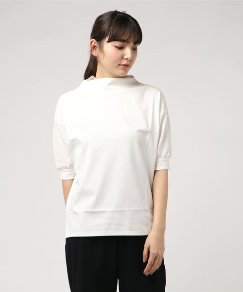 12Twelve Agenda(トゥエルブ アジェンダ)の「ボトルネックドルマンカットソー(Tシャツ/カットソー・レディース・ブラック/パープル/グレー/オフホワイト・M)」の2枚目の写真