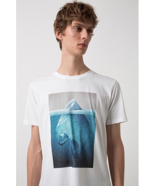 HUGO(ヒューゴ)の「リラックスフィット コットンTシャツ ウィズ アイスバーグ グラフィック(Tシャツ/カットソー・メンズ・ブラック/ホワイト・S/M/L/XL/XS)」の7枚目の写真
