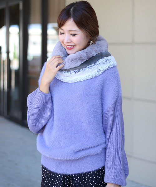 Bou Jeloud（ブージュルード）の「プチプラ◆フェイクファーＭＩＸスヌード（ネックウォーマー/スヌード・レディース・ベージュ/グレー・FREE）」の10枚目の写真