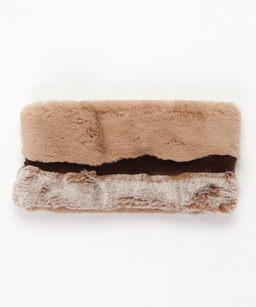 Bou Jeloud（ブージュルード）の「プチプラ◆フェイクファーＭＩＸスヌード（ネックウォーマー/スヌード・レディース・ベージュ/グレー・FREE）」の3枚目の写真