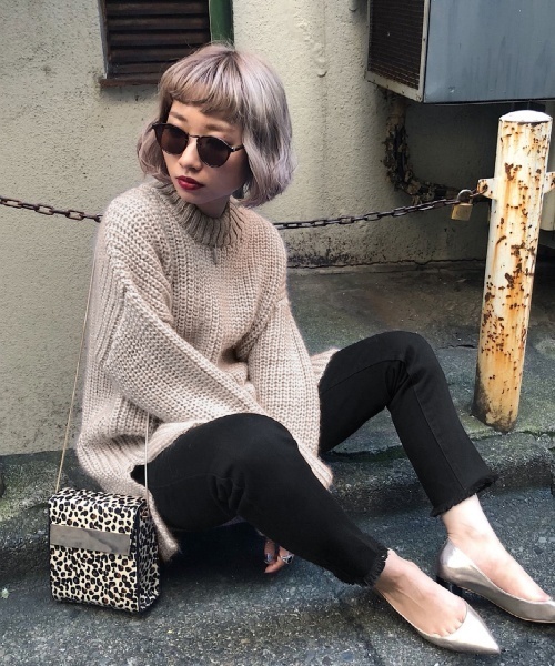 PAGEBOY(ページボーイ)の「BIGニットチュニック(ニット/セーター・レディース・ベージュ/オフホワイト・FREE)」の2枚目の写真