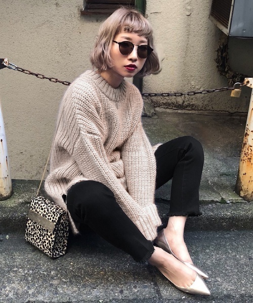 PAGEBOY(ページボーイ)の「BIGニットチュニック(ニット/セーター・レディース・ベージュ/オフホワイト・FREE)」の5枚目の写真