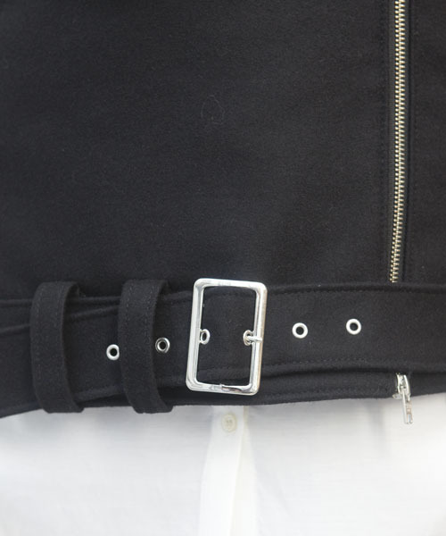 NANO universe（ナノユニバース）の「【BAILA12月号掲載】Schott/NU別注 ワンスターメルトンライダース（ライダースジャケット・レディース・ブラック/ネイビー/その他1・SMALL/MEDIUM）」の9枚目の写真