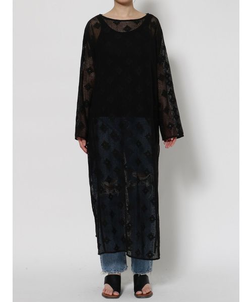 Ungrid（アングリッド）の「コットンネットマキシワンピース（ワンピース・レディース・ブラック/オフホワイト・FREE）」の9枚目の写真