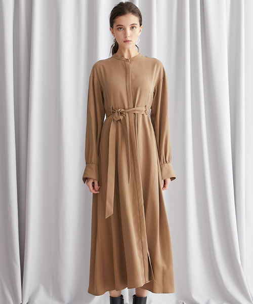 STUDIOUS（ステュディオス）の「【WEARISTA 田中亜希子 × STUDIOUS コラボ】ハイウエストツイルロングワンピース（ワンピース・レディース・ベージュ/ブラック/ブラウン・0/2）」の12枚目の写真