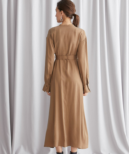 STUDIOUS（ステュディオス）の「【WEARISTA 田中亜希子 × STUDIOUS コラボ】ハイウエストツイルロングワンピース（ワンピース・レディース・ベージュ/ブラック/ブラウン・0/2）」の14枚目の写真