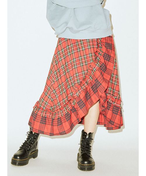 jouetie（ジュエティ）の「クレイジーフリルスカート（スカート・レディース・グレー/ブラウン/レッド・MEDIUM）」の3枚目の写真