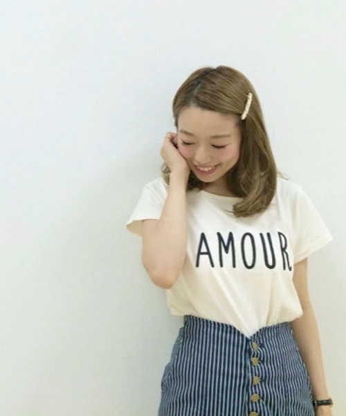 Chico(チコ)の「AMOUR刺繍T(Tシャツ/カットソー・レディース・ホワイト/グレー/ネイビー・FREE)」の5枚目の写真