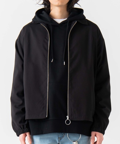 WEGO（ウィゴー）の「WEGO/【セットアップ対応商品】TRスウィングトップ/シャツジャケット（ブルゾン・メンズ・ブラック/ベージュ・MEDIUM/LARGE）」の14枚目の写真