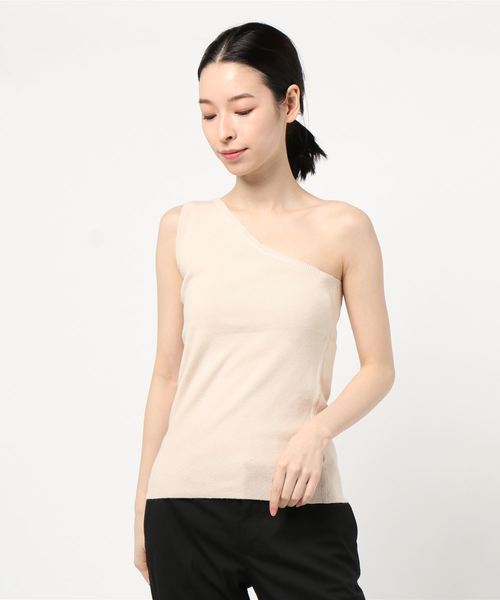 STYLEBLOCK(スタイルブロック)の「ワンショルダーカットソー(Tシャツ/カットソー・レディース・ブラック/カーキ/アイボリー/グレイッシュベージュ・M)」の7枚目の写真