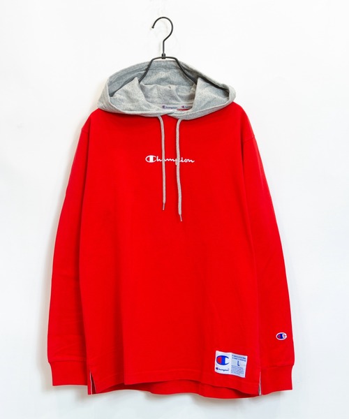 Champion(チャンピオン)の「Champion/チャンピオン LONG SLEEVE HOODED T-SHIRT-C3-M414(Tシャツ/カットソー・メンズ・ホワイト/ブラック/バイオレット・M/L/XL)」の3枚目の写真