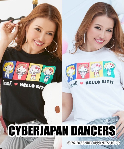 SHIFFON(シフォン)の「CYBERJAPAN DANCERS(サイバージャパンダンサーズ) KANAEデザイン【HELLO KITTY】Tシャツ(Tシャツ/カットソー・レディース・ホワイト/ブラック・M/L/XL)」の9枚目の写真