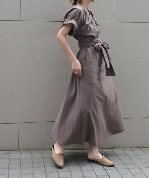 AKTE（アクテ）の「カシュクールワイドリボンワンピース（ワンピース 