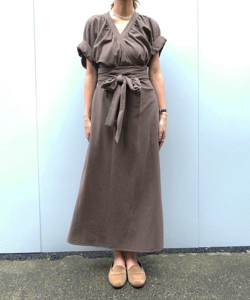 AKTE（アクテ）の「カシュクールワイドリボンワンピース（ワンピース 