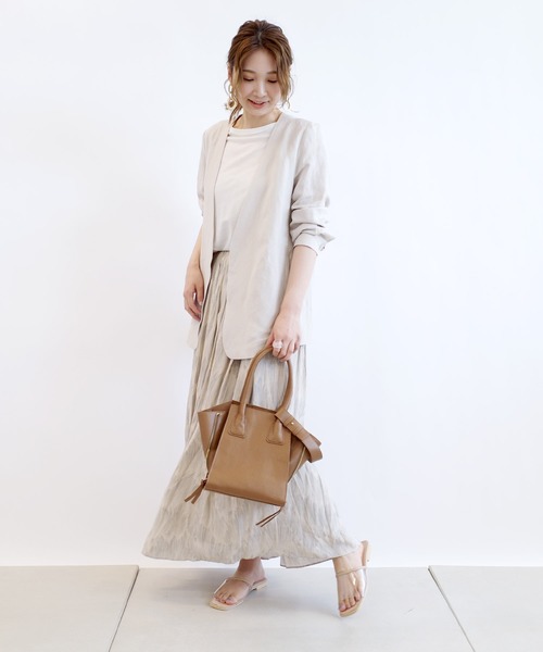 DouDou（ドゥドゥ）の「プリントタックギャザースカート（スカート・レディース・ベージュ/サックスブルー・FREE）」の22枚目の写真