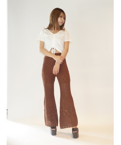 one way（ワンウェイ）の「フロントドロストギャザートップス（Tシャツ/カットソー・レディース・ホワイト/ブラック/ベージュ/ライトグリーン・FREE）」の5枚目の写真