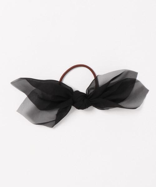 flower(フラワー)の「エアリーリボンゴム(ヘアゴム・レディース・ブラック/ベージュ/グレー/アイボリー・FREE)」の6枚目の写真