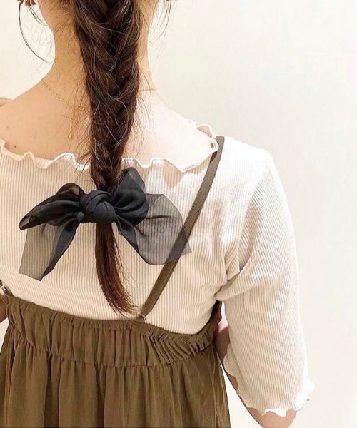 flower(フラワー)の「エアリーリボンゴム(ヘアゴム・レディース・ブラック/ベージュ/グレー/アイボリー・FREE)」の14枚目の写真