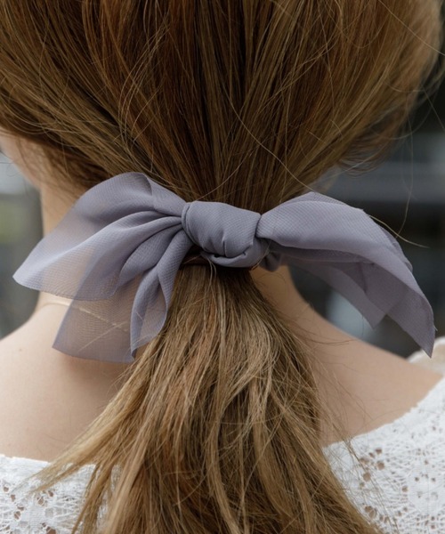 flower(フラワー)の「エアリーリボンゴム(ヘアゴム・レディース・ブラック/ベージュ/グレー/アイボリー・FREE)」の11枚目の写真