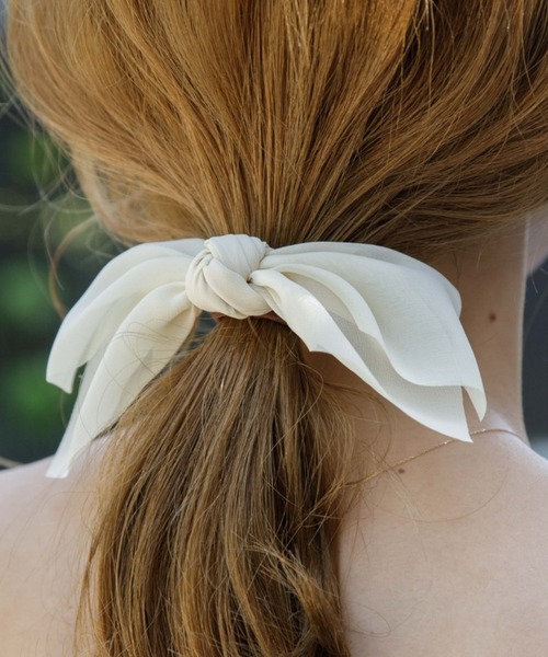 flower(フラワー)の「エアリーリボンゴム(ヘアゴム・レディース・ブラック/ベージュ/グレー/アイボリー・FREE)」の12枚目の写真