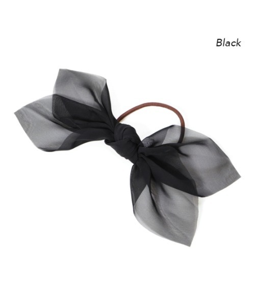 flower(フラワー)の「エアリーリボンゴム(ヘアゴム・レディース・ブラック/ベージュ/グレー/アイボリー・FREE)」の15枚目の写真