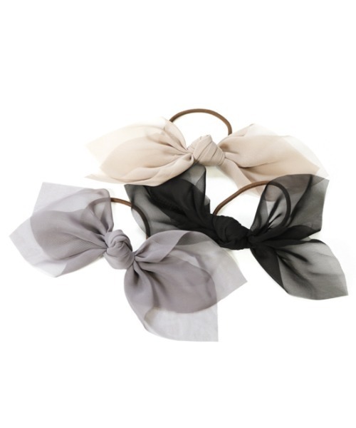flower(フラワー)の「エアリーリボンゴム(ヘアゴム・レディース・ブラック/ベージュ/グレー/アイボリー・FREE)」の19枚目の写真